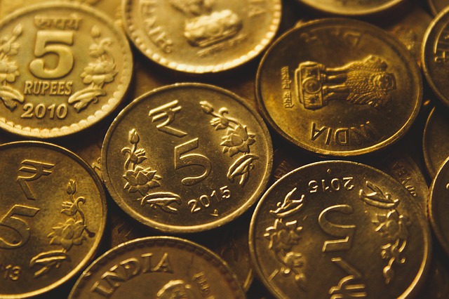 indické rupie, mince